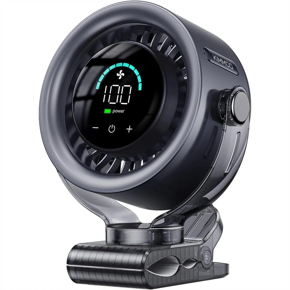 Portable Clip on Fan with 100-Speed Touch Control, 12H Rechargeable Battery, Ultra-Quiet Turbo Motor, LED Display & 360°